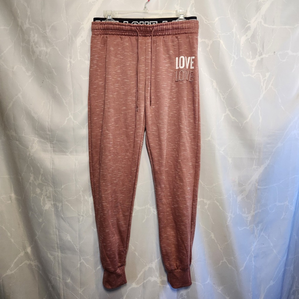 BFREE Love‎ Sweatpants Women's XL Pink Boxer Waistband Drawstring Cuffed
